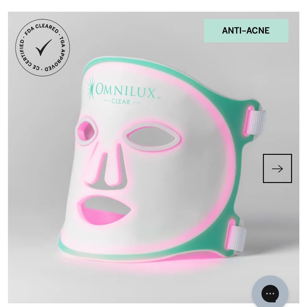 Clear Anti-Acne LED Mask - White and Pink - Omnilux brand